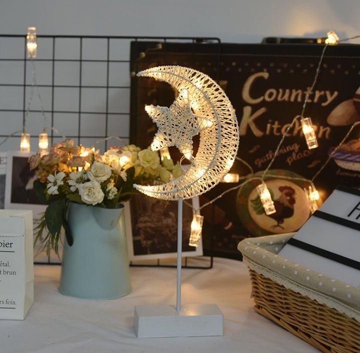 LED Lights Flashing Lights Lights Stars Romantic Room Layout Decoration Love Stars Lamp Table Lamp Rattan Lamp Ball